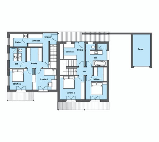 Fertighaus Horn - Kundenhaus von Baufritz Schlüsselfertig ab 1170000€, Satteldach-Klassiker Grundriss 2