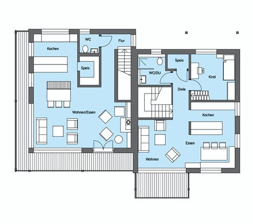 Fertighaus Horn - Kundenhaus von Baufritz Schlüsselfertig ab 1170000€, Satteldach-Klassiker Grundriss 1