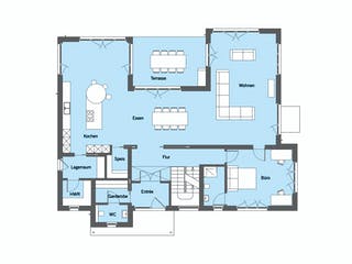 Fertighaus Liming - Kundenhaus von Bau-Fritz Schlüsselfertig ab 1810000€, Cubushaus Grundriss 1