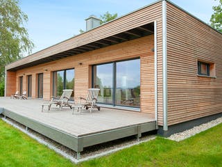 Fertighaus Moderner Bungalow von Bau-Fritz Schlüsselfertig ab 500000€, Bungalow Außenansicht 2
