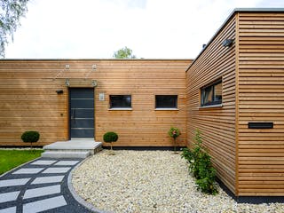 Fertighaus Moderner Bungalow von Bau-Fritz Schlüsselfertig ab 500000€, Bungalow Außenansicht 3