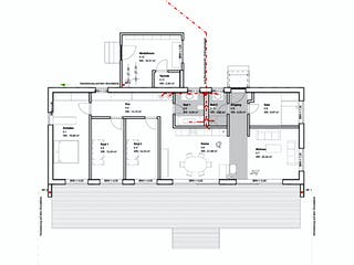 Fertighaus Moderner Bungalow von Bau-Fritz Schlüsselfertig ab 500000€, Bungalow Grundriss 1