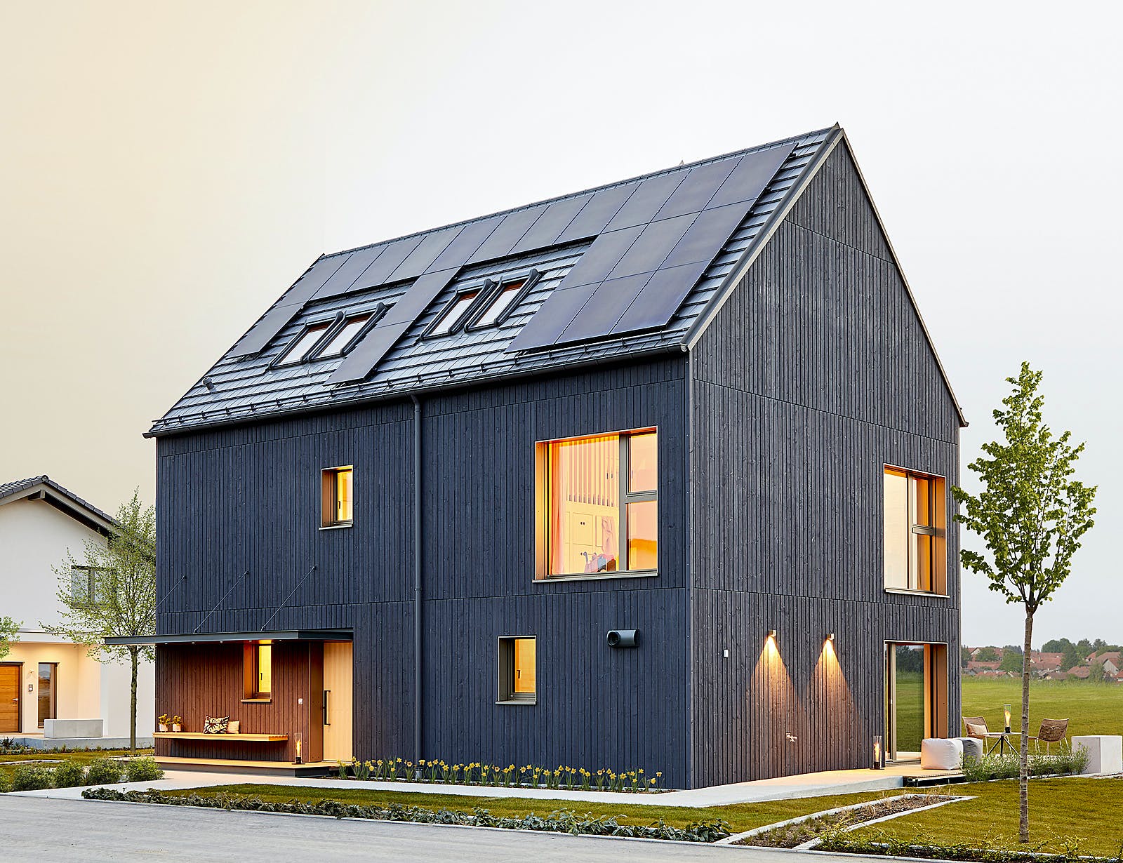 Fertighaus my smart green home - MH Schwarzwald von Bau-Fritz Schlüsselfertig ab 675762€, Satteldach-Klassiker Außenansicht 1