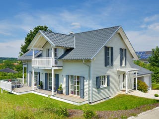 Fertighaus Motz-Russ - Kundenhaus von Bau-Fritz Schlüsselfertig ab 560000€, Satteldach-Klassiker Außenansicht 1