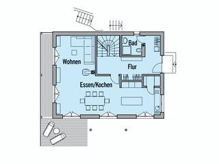 Fertighaus Motz-Russ - Kundenhaus von Bau-Fritz Schlüsselfertig ab 560000€, Satteldach-Klassiker Grundriss 1