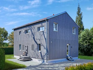 Fertighaus Remiger - Kundenhaus von Bau-Fritz Schlüsselfertig ab 470000€, Satteldach-Klassiker Außenansicht 1