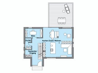 Fertighaus Schellenberg - Kundenhaus von Bau-Fritz Schlüsselfertig ab 725000€, Satteldach-Klassiker Grundriss 1