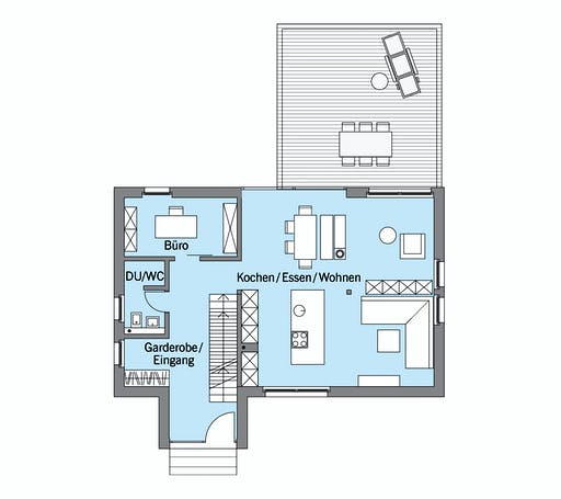 Fertighaus Schellenberg - Kundenhaus von Baufritz Schlüsselfertig ab 705000€, Satteldach-Klassiker Grundriss 1