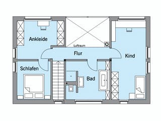 Fertighaus Schellenberg - Kundenhaus von Bau-Fritz Schlüsselfertig ab 725000€, Satteldach-Klassiker Grundriss 2