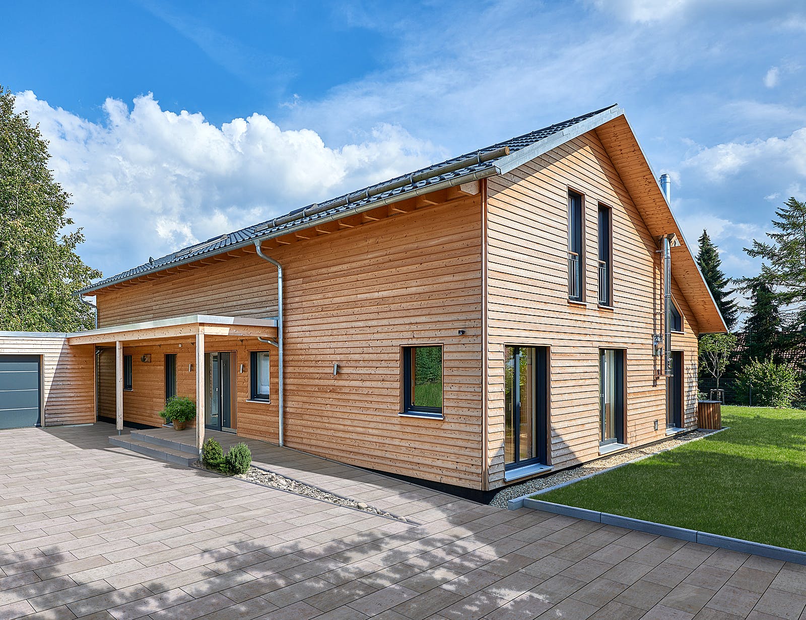 Fertighaus Schweiger - Kundenhaus von Bau-Fritz Schlüsselfertig ab 775000€, Bungalow Außenansicht 1