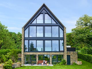 Fertighaus Steffen - Kundenhaus von Bau-Fritz Schlüsselfertig ab 1300000€, Satteldach-Klassiker Außenansicht 1