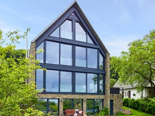 Fertighaus Steffen - Kundenhaus von Bau-Fritz Schlüsselfertig ab 1300000€, Satteldach-Klassiker Außenansicht 3