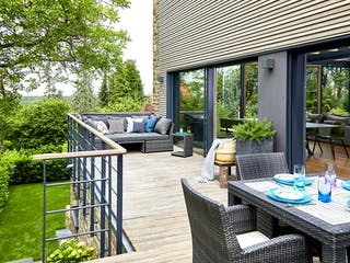 Fertighaus Steffen - Kundenhaus von Bau-Fritz Schlüsselfertig ab 1300000€, Satteldach-Klassiker Außenansicht 8