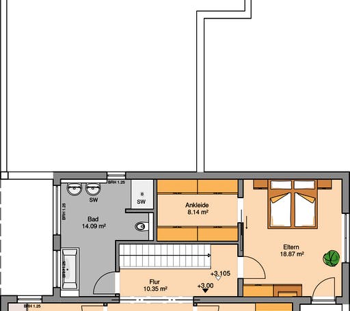 Massivhaus Bauhaus Ixeo von Kern-Haus Schlüsselfertig ab 708900€, Cubushaus Grundriss 2