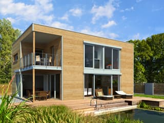 Fertighaus Bauhaus V1 von Bau-Fritz Schlüsselfertig ab 474000€, Cubushaus Außenansicht 2