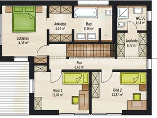 Fertighaus Bauhaus V1 von Bau-Fritz Schlüsselfertig ab 474000€, Cubushaus Grundriss 2
