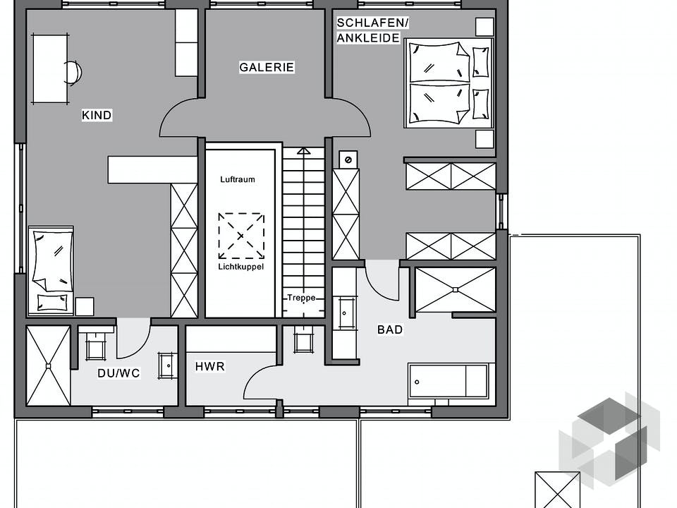 Bauhaus-Villa von Meisterstück-HAUS Grundriss