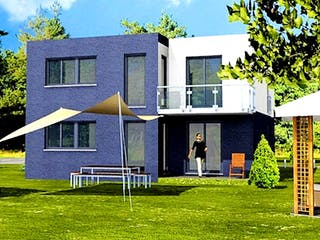 Massivhaus Bauhaus 154 von SYSTEMHAUS HAUSVERTRIEB Schlüsselfertig ab 318750€, Cubushaus Außenansicht 2