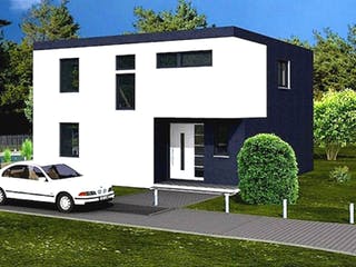 Massivhaus Bauhaus 154 von SYSTEMHAUS HAUSVERTRIEB Schlüsselfertig ab 318750€, Cubushaus Außenansicht 1