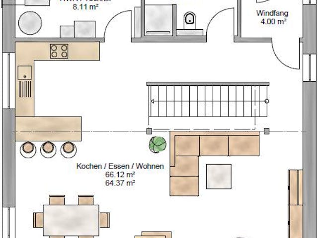 Fertighaus Bauhaus 161 von Suckfüll Energiesparhaus Schlüsselfertig ab 460013€, Cubushaus Grundriss 1
