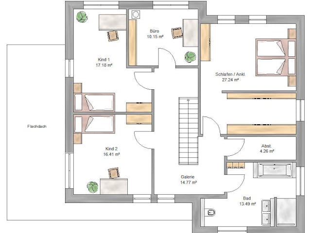 Fertighaus Bauhaus 197 von Suckfüll Energiesparhaus Schlüsselfertig ab 547875€, Cubushaus Grundriss 1