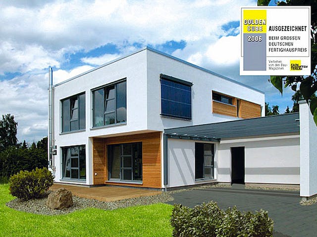 Fertighaus Bauhaus-Stil von Meisterstück-HAUS, Cubushaus Außenansicht 1