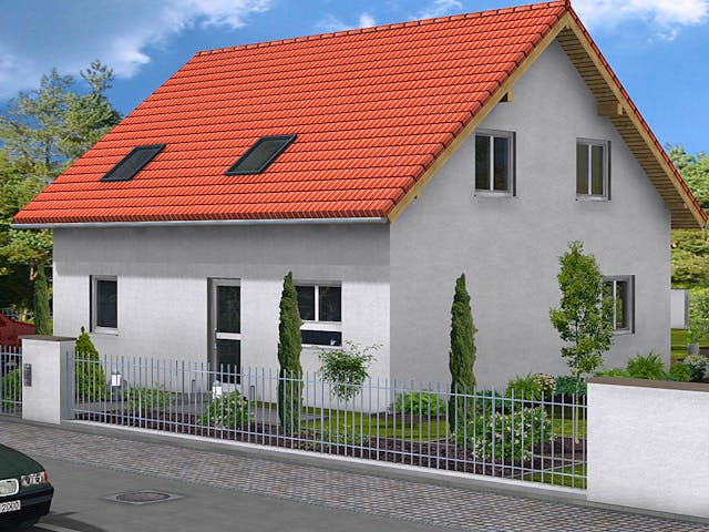 Massivhaus DAYDREAM 2 von BAUTREND-Haus, Satteldach-Klassiker Außenansicht 1 Massivhaus DAYDREAM 2 von BAUTREND-Haus, Satteldach-Klassiker Außenansicht 1