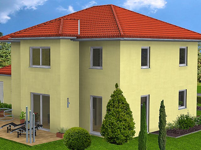 Massivhaus Toscana von BAUTREND-Haus, Stadtvilla Außenansicht 1