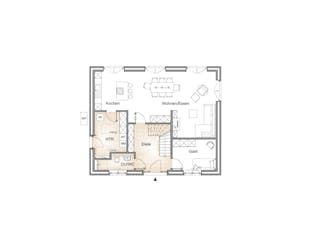 Massivhaus EINFAMILIENHAUS 160 von Kähler Massivhaus Schlüsselfertig ab 389230€, Satteldach-Klassiker Grundriss 1