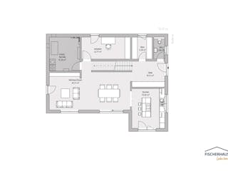 Fertighaus Bauhaus 175 von FischerHaus, Cubushaus Grundriss 1