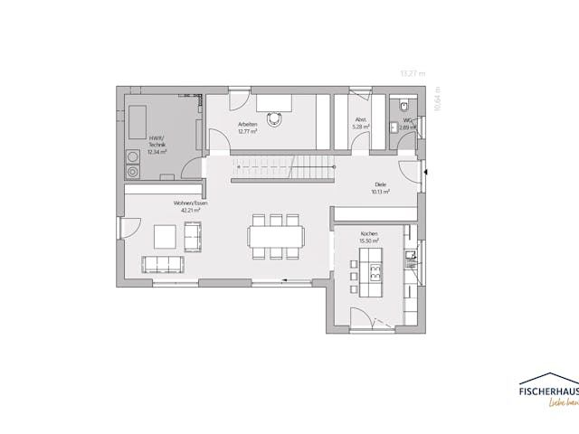 Fertighaus Bauhaus 175 von FischerHaus, Cubushaus Grundriss 1