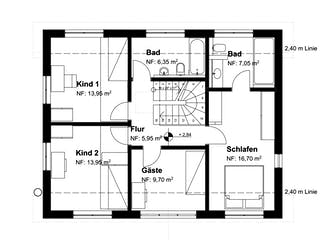 Fertighaus Berlin von Becker 360 Schlüsselfertig ab 378400€, Satteldach-Klassiker Grundriss 2