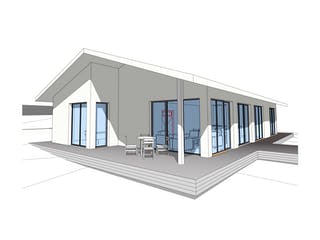 Fertighaus Edersee von Becker 360 Schlüsselfertig ab 314000€, Bungalow Außenansicht 4