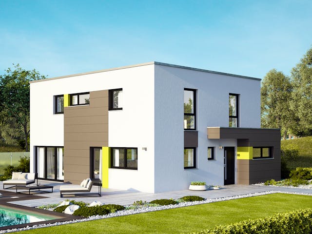 Fertighaus Bellisimo von Büdenbender Hausbau, Cubushaus Außenansicht 1