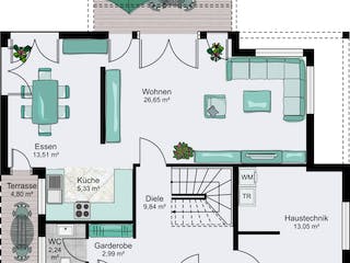 Fertighaus Berlin von STREIF Haus, Satteldach-Klassiker Grundriss 1