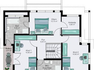 Fertighaus Berlin von STREIF Haus, Satteldach-Klassiker Grundriss 2