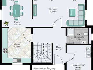 Fertighaus Bielefeld von STREIF Haus, Satteldach-Klassiker Grundriss 1