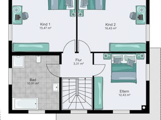 Fertighaus Bielefeld von STREIF Haus, Satteldach-Klassiker Grundriss 2
