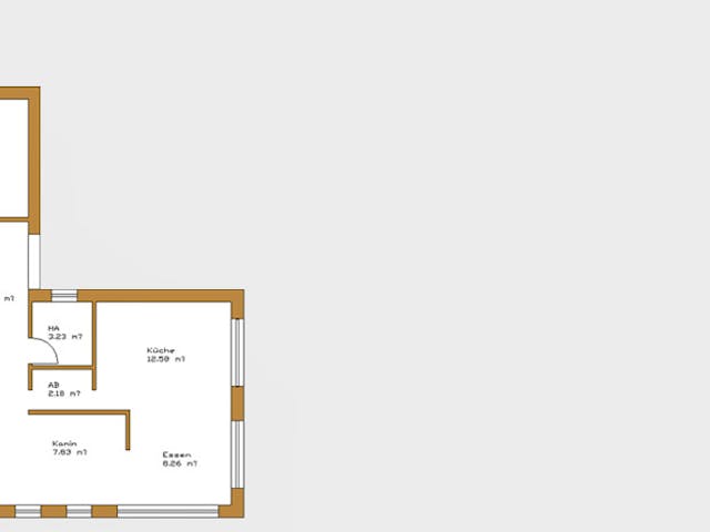 Massivhaus Big.L von Wagener Systemhausbau Schlüsselfertig ab 246000€, Bungalow Grundriss 1