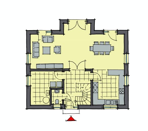 Fertighaus Birkenallee - Var. 1 von GUSSEK HAUS Schlüsselfertig ab 319000€, Satteldach-Klassiker Grundriss 2