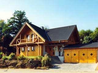 Fertighaus Birresborn von TIROLIA Ausbauhaus ab 159000€, Blockhaus Außenansicht 2