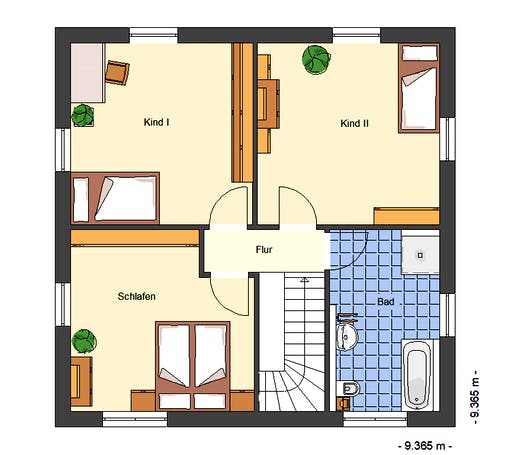 Massivhaus Amica von Bischoff Massivhaus Schlüsselfertig ab 245900€, Stadtvilla Grundriss 2