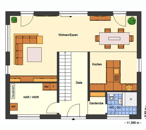 Massivhaus Artis von Bischoff Massivhaus Schlüsselfertig ab 338400€, Cubushaus Grundriss 1