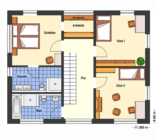 Massivhaus Artis von Bischoff Massivhaus Schlüsselfertig ab 338400€, Cubushaus Grundriss 2
