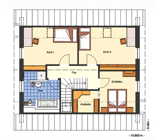 Massivhaus Como von Bischoff Massivhaus Schlüsselfertig ab 254900€, Satteldach-Klassiker Grundriss 2