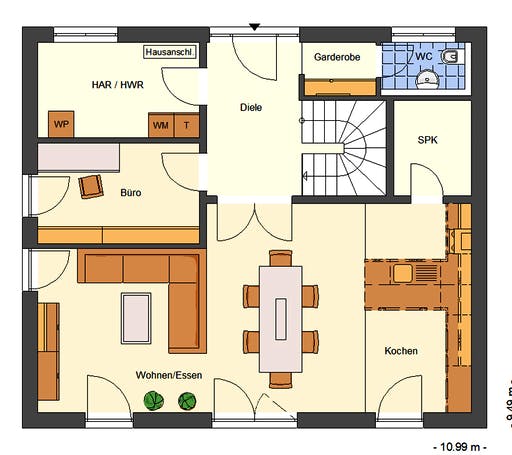 Massivhaus Puro von Bischoff Massivhaus Schlüsselfertig ab 292100€, Stadtvilla Grundriss 1