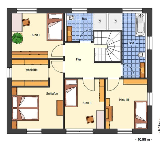 Massivhaus Puro von Bischoff Massivhaus Schlüsselfertig ab 292100€, Stadtvilla Grundriss 2