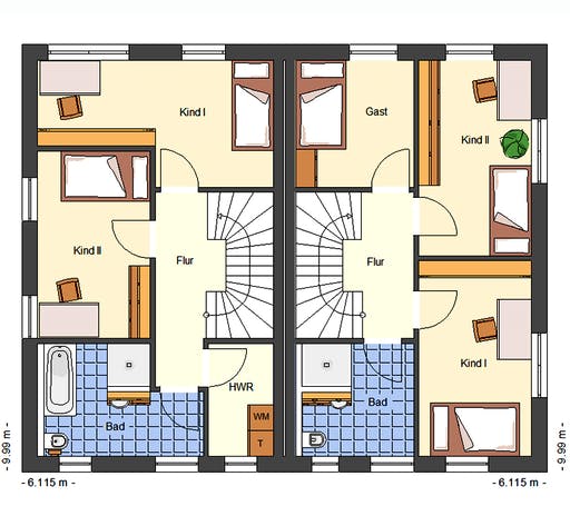 Massivhaus Tarent von Bischoff Massivhaus Schlüsselfertig ab 258700€, Satteldach-Klassiker Grundriss 2