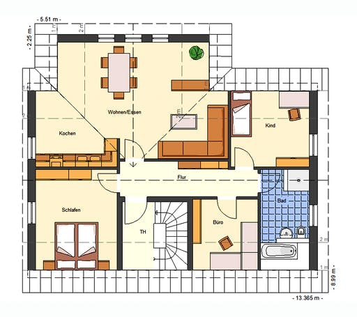 Massivhaus Tivo von Bischoff Massivhaus Schlüsselfertig ab 360300€, Satteldach-Klassiker Grundriss 2