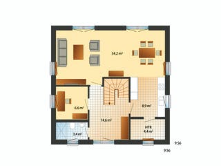 Fertighaus Blankenese von Danhaus Deutschland Schlüsselfertig ab 415523€, Stadtvilla Grundriss 1